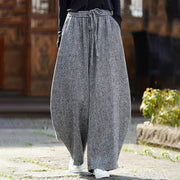Buddha Stones Winter Men's Pure Color Drawstring Design Cotton High Waist Pants With Pockets - image 27