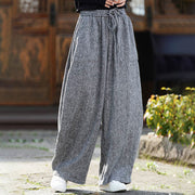 Buddha Stones Winter Men's Pure Color Drawstring Design Cotton High Waist Pants With Pockets - image 28