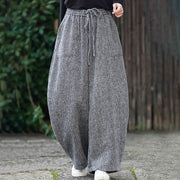 Buddha Stones Winter Men's Pure Color Drawstring Design Cotton High Waist Pants With Pockets - image 34