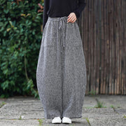 Buddha Stones Winter Men's Pure Color Drawstring Design Cotton High Waist Pants With Pockets - image 31