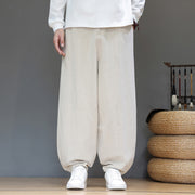 Buddha Stones Fall Sports Men's Pure Color Button Design Cotton Pants With Pockets - image 16