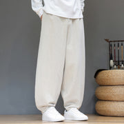 Buddha Stones Fall Sports Men's Pure Color Button Design Cotton Pants With Pockets - image 17