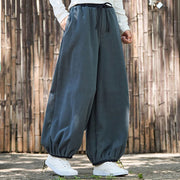 Buddha Stones Winter Men's Pure Color Elastic Cuff Design Cotton 9 Length Pants With Pockets - image 9