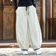 Buddha Stones Winter Men's Pure Color Elastic Cuff Design Cotton 9 Length Pants With Pockets - image 26