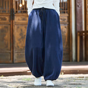 Buddha Stones Winter Men's Pure Color Elastic Cuff Design Cotton 9 Length Pants With Pockets - image 37