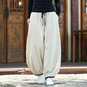 Buddha Stones Winter Men's Pure Color Elastic Cuff Design Cotton 9 Length Pants With Pockets - OldLace - US/UK/AU46，EU56 (5XL) - image 23