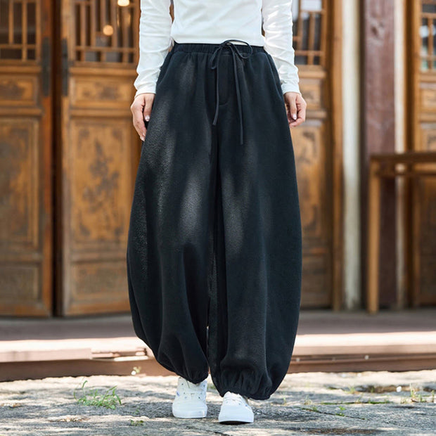 Buddha Stones Winter Men's Pure Color Elastic Cuff Design Cotton 9 Length Pants With Pockets - image 20