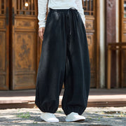 Buddha Stones Winter Men's Pure Color Elastic Cuff Design Cotton 9 Length Pants With Pockets - image 22