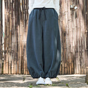 Buddha Stones Winter Men's Pure Color Elastic Cuff Design Cotton 9 Length Pants With Pockets - image 7