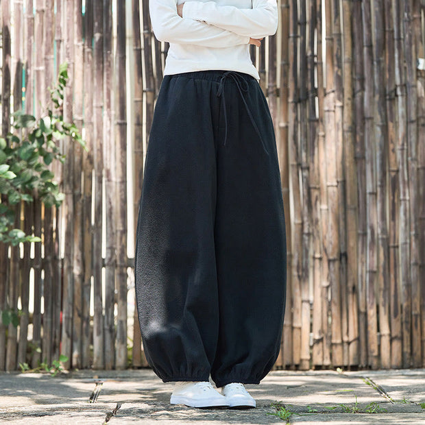 Buddha Stones Winter Men's Pure Color Elastic Cuff Design Cotton 9 Length Pants With Pockets - Black - US/UK/AU46，EU56 (5XL) - image 13