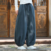 Buddha Stones Winter Men's Pure Color Elastic Cuff Design Cotton 9 Length Pants With Pockets - image 6