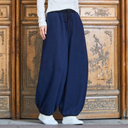 Buddha Stones Winter Men's Pure Color Elastic Cuff Design Cotton 9 Length Pants With Pockets - image 41