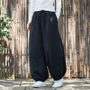 Buddha Stones Winter Men's Pure Color Elastic Cuff Design Cotton 9 Length Pants With Pockets - image 14