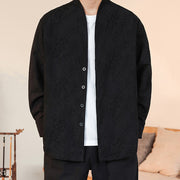 Buddha Stones Fall Jacquard Plants Flower Pattern Long Sleeve Men's Cotton Kimono - image 34