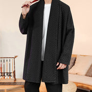 Buddha Stones Winter Jacquard Simple Design Men's Cotton Long Sleeve Kimono - image 19