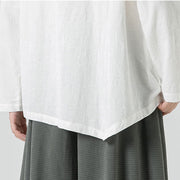 Buddha Stones Men's Chinese Frog-Button Plain Design Cotton Long Sleeve T-Shirt Zen Clothing - image 21