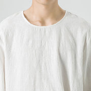 Buddha Stones Men's Chinese Frog-Button Plain Design Cotton Long Sleeve T-Shirt Zen Clothing - image 19