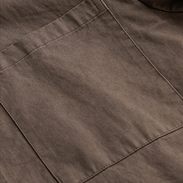 Buddha Stones Spring Plaid Pattern Fake Two-piece Long Sleeve Men's Cotton Jacket With Pocket - image 15