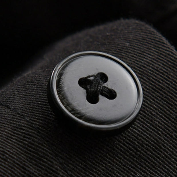 Buddha Stones Spring Plaid Pattern Fake Two-piece Long Sleeve Men's Cotton Jacket With Pocket - image 5