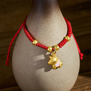 Buddha Stones Winged Year Of The Horse Red String Copper Braided Connection Bracelet - image 4