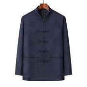 Buddha Stones 2Pcs Commute Tang Suit Frog-Button Men's Long Sleeve Shirt Pants Cotton Clothing Set - image 3