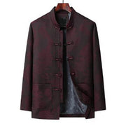 Buddha Stones 2Pcs Commute Tang Suit Frog-Button Men's Long Sleeve Shirt Pants Cotton Clothing Set - image 6