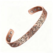 Buddha Stones Copper Flower Hand Polishing Adjustable Cuff Balance Bracelet Bangle - Copper (Wrist Circumference: 15-17cm) - image 0