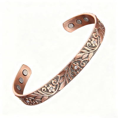 Buddha Stones Copper Brass Hand Polishing Open Balance Bracelet Bangle - Copper Brass(Wrist Circumference: 16-19cm) - image 0