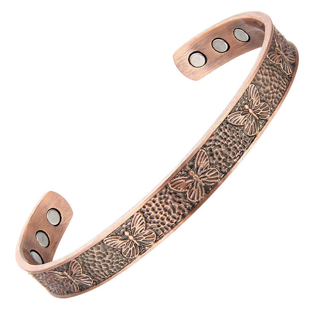 Buddha Stones Copper Open Butterfly Balance Self Care Adjustable Cuff Bracelet Bangle - Copper(Wrist Circumference: 15-17cm) - image 0