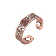 Buddha Stones Copper Abstract Line Pattern Open Luck Cuff Bracelet Bangle Ring - image 11