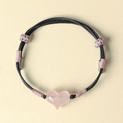 FREE Today: Self-acceptance and Warmth Natural Heart Charm Pink Crystal Braided String Bracelet - image 2