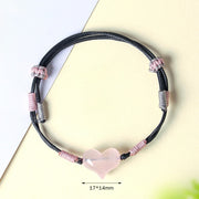 FREE Today: Self-acceptance and Warmth Natural Heart Charm Pink Crystal Braided String Bracelet - image 4