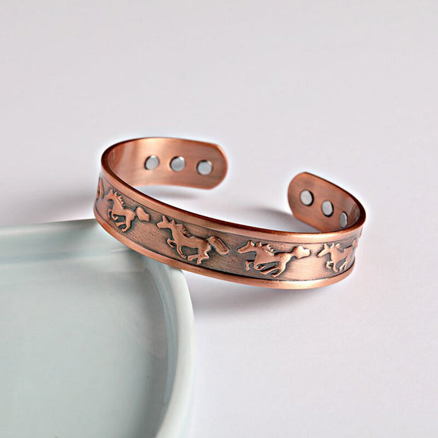 FREE Today: Self Care and Balance Year Of The Horse Copper Cuff Bracelet Bangle - Copper (Wrist Circumference: 15-17cm) - image 0