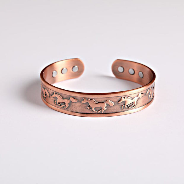 FREE Today: Self Care and Balance Year Of The Horse Copper Cuff Bracelet Bangle - image 2