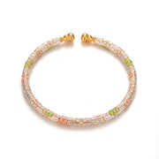 Buddha Stones Copper Handmade Enamel Flower Open Luck Bracelet Bangle - image 4