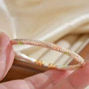 Buddha Stones Copper Handmade Enamel Flower Open Luck Bracelet Bangle - image 3