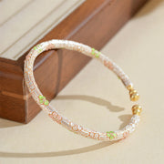 Buddha Stones Copper Handmade Enamel Flower Open Luck Bracelet Bangle - Copper Brass(Wrist Circumference: 14-19cm) - image 0