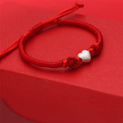 Buddha Stones 999 Sterling Silver 3D Heart Design Red String Connection Bracelet - image 4