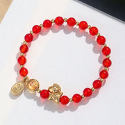 Buddha Stones Year Of The Horse Strawberry Quartz Citrine Red Agate Pink Crystal Love Bracelet - image 4