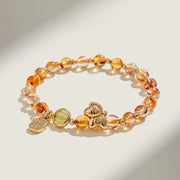 Buddha Stones Year Of The Horse Strawberry Quartz Citrine Red Agate Pink Crystal Love Bracelet - Citrine(Wrist Circumference:14-15cm) - image 9