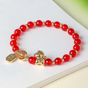 Buddha Stones Year Of The Horse Strawberry Quartz Citrine Red Agate Pink Crystal Love Bracelet - image 6