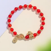 Buddha Stones Year Of The Horse Strawberry Quartz Citrine Red Agate Pink Crystal Love Bracelet - image 5