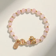 Buddha Stones Year Of The Horse Strawberry Quartz Citrine Red Agate Pink Crystal Love Bracelet - image 13