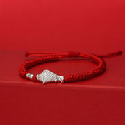 Buddha Stones 999 Sterling Silver Koi Fish Design 990 Sterling Silver Bead Red String Luck Bracelet - Red String(Wrist Circumference: 19-20cm) - image 1