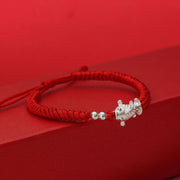 Buddha Stones 999 Sterling Silver Koi Fish Design 990 Sterling Silver Bead Red String Luck Bracelet - image 4