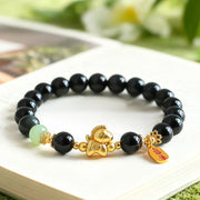 FREE Today: Fulfilment Strength Year Of The Horse Hetian Jade Black Obsidian Red Agate Bracelet - image 1