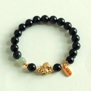 FREE Today: Fulfilment Strength Year Of The Horse Hetian Jade Black Obsidian Red Agate Bracelet - image 4