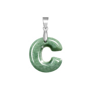 Buddha Stones Natural A-Z Letter Jade Titanium Steel Chain Prosperity Necklace Pendant - C - image 7