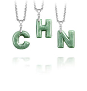 Buddha Stones Natural A-Z Letter Jade Titanium Steel Chain Prosperity Necklace Pendant - image 31