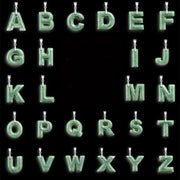 Buddha Stones Natural A-Z Letter Jade Titanium Steel Chain Prosperity Necklace Pendant - image 34